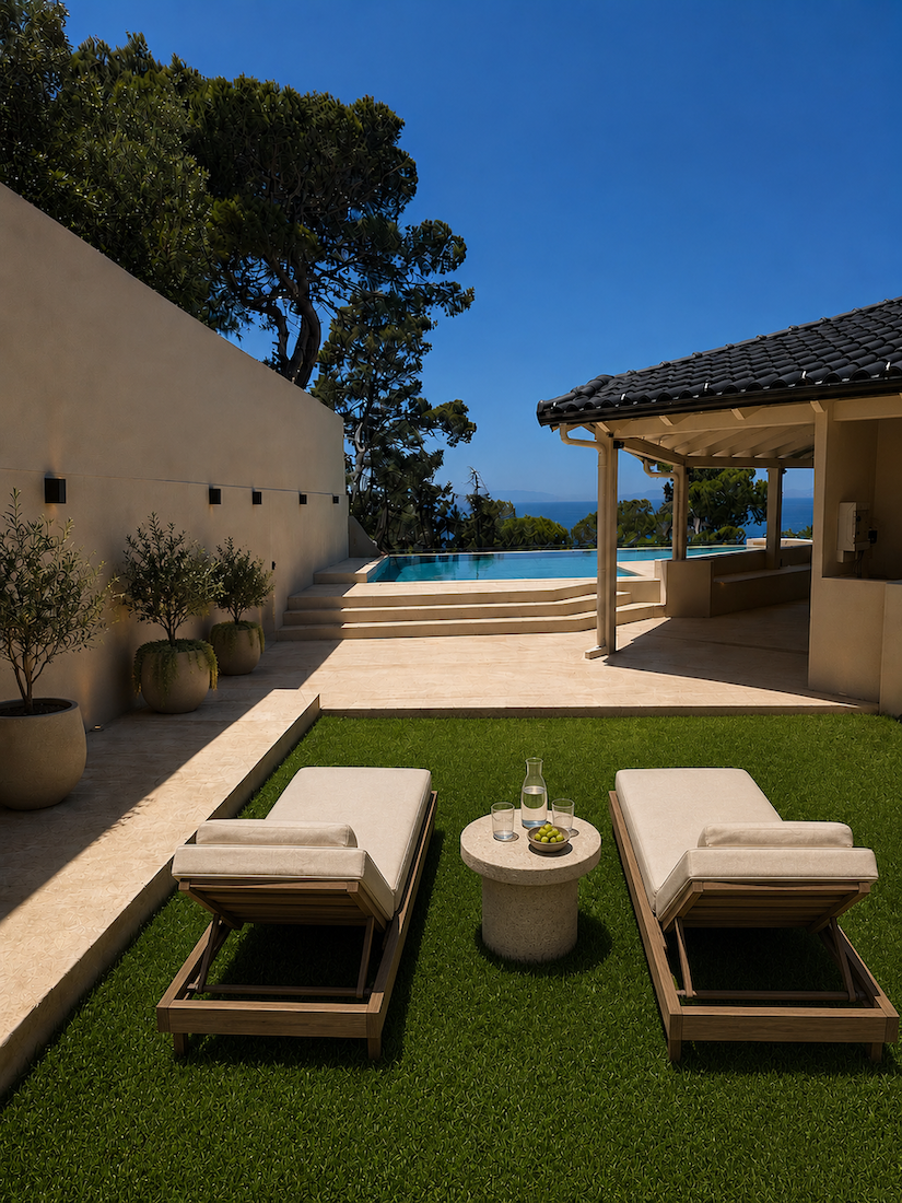 Luxury villa with private pool overlooking the sea on the Athens Riviera